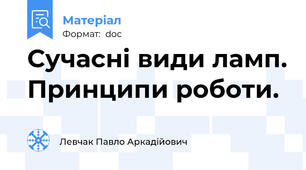 Сучасні види ламп. Принципи роботи.