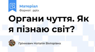 Органи чуття. Як я пізнаю світ?