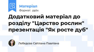 Додатковий матеріал до розділу "Царство рослин" презентація "Як росте дуб"