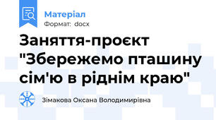 Заняття-проєкт "Збережемо пташину сім'ю в ріднім краю"