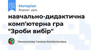 навчально-дидактична комп'ютерна гра "Зроби вибір"