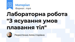 Лабораторна робота "З ясування умов плавання тіл"
