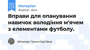 Вправи для опанування навичок володіння м'ячем з елементами футболу.