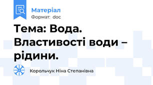 Тема: Вода. Властивості води – рідини.
