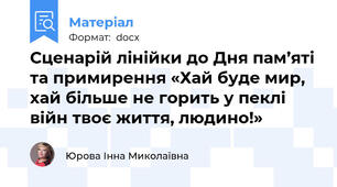 Сценарій лінійки до Дня пам’яті та примирення «Хай буде мир, хай більше не горить у пеклі війн твоє життя, людино!»