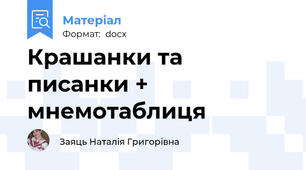 Крашанки та писанки + мнемотаблиця