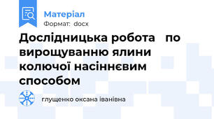 Дослідницька робота   по вирощуванню ялини колючої насіннєвим способом
