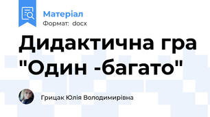 Дидактична гра "Один -багато"