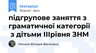 підгрупове заняття з граматичної категорії  з дітьми ІІІрівня ЗНМ