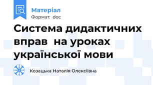 Система дидактичних вправ  на уроках української мови
