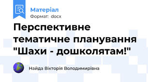 Перспективне тематичне планування "Шахи - дошколятам!"