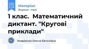 1 клас.  Математичний диктант. "Кругові приклади"
