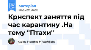 Крнспект заняття під час карантину .На тему "Птахи"