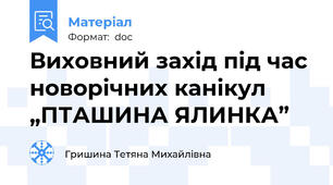 Виховний захід під час новорічних канікул  „ПТАШИНА ЯЛИНКА”