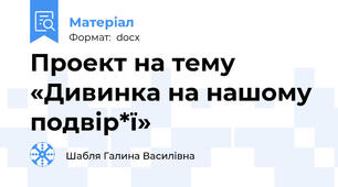 Проект на тему «Дивинка на нашому подвір*ї»