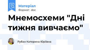 Мнемосхеми "Дні тижня вивчаємо"