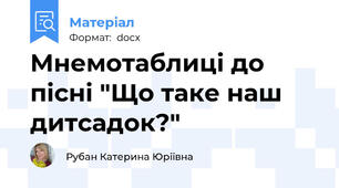 Мнемотаблиці до пісні "Що таке наш дитсадок?"