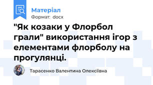 "Як козаки у Флорбол грали" використання ігор з елементами флорболу на прогулянці.