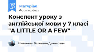 Конспект уроку з англійської мови у 7 класі "A LITTLE OR A FEW"