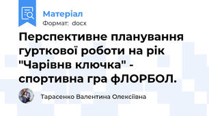 Перспективне планування гурткової роботи на рік "Чарівнв ключка" - спортивна гра фЛОРБОЛ.