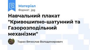 Навчальний плакат "Кривошипно-шатунний та Газорозподільний механізми"