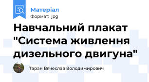 Навчальний плакат "Система живлення дизельного двигуна"