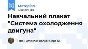 Навчальний плакат "Система охолодження двигуна"