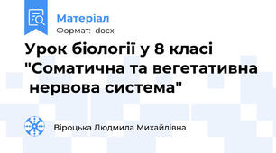 Урок біології у 8 класі "Соматична та вегетативна  нервова система"