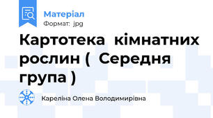 Картотека  кімнатних рослин (  Середня група )