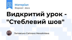 Видкритий урок - "Стеблевий шов"