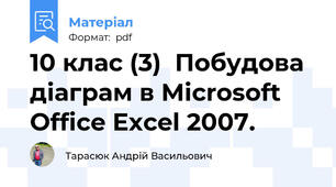 10 клас (3)  Побудова діаграм в Microsoft Office Excel 2007.
