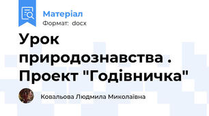Урок природознавства . Проект "Годівничка"