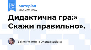 Дидактична гра:» Скажи правильно».