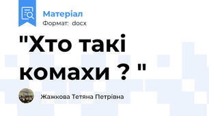 "Хто такі комахи ? "