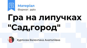 Гра на липучках "Сад,город"