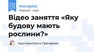 Відео заняття «Яку будову мають рослини?»