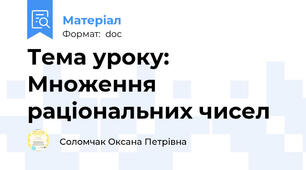 Тема уроку: Множення раціональних чисел