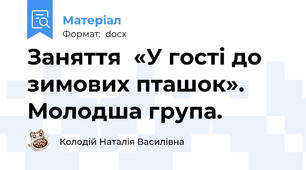 Заняття  «У гості до зимових пташок». Молодша група.
