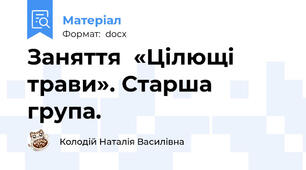 Заняття  «Цілющі трави». Старша група.