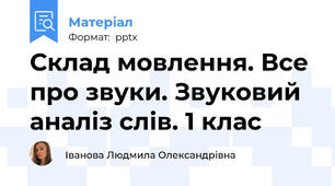 Склад мовлення. Все про звуки. Звуковий аналіз слів. 1 клас