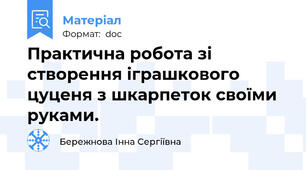 Практична робота зі створення іграшкового цуценя з шкарпеток своїми руками.