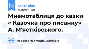 Мнемотаблиця до казки « Казочка про писанку» А. М'ястківського.