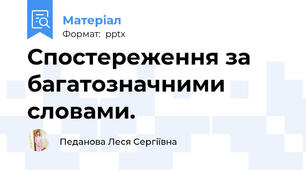 Спостереження за багатозначними словами.