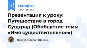 Презентация к уроку: Путешествие в город Сущград (Обобщение темы «Имя существительное»)
