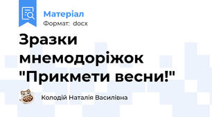 Зразки мнемодоріжок "Прикмети весни!"