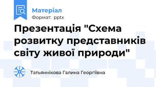 Презентація "Схема розвитку представників світу живої природи"