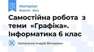 Самостійна робота  з теми  «Графіка». Інформатика 6 клас