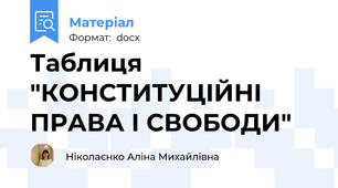 Таблиця "КОНСТИТУЦІЙНІ ПРАВА І СВОБОДИ"