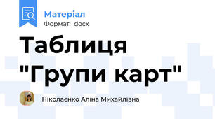 Таблиця "Групи карт"