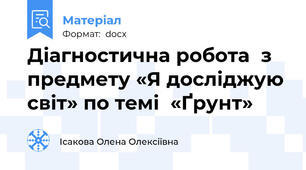 Діагностична робота  з предмету «Я досліджую світ» по темі  «Ґрунт»
